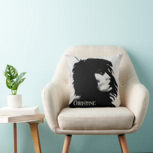 Goth Goddess Woman Portrait Iconic Fashion Art Throw Pillow