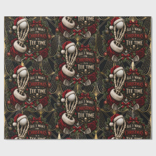 Goth Golf Christmas Gothic Golfer Holiday Wrapping Paper