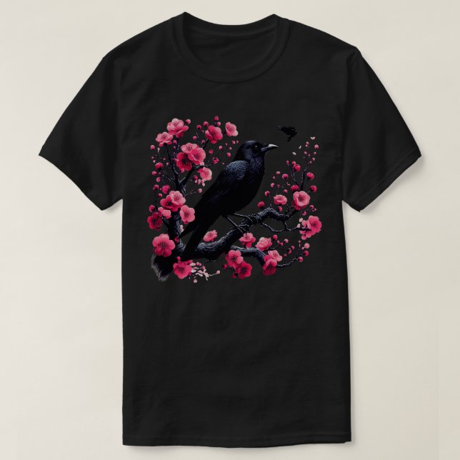 Goth Gothic Dark Spooky Raven Crow Witchy Tree Pur T-Shirt (Design Front)