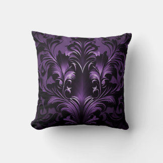 Goth Gothic Design Black & Purple Throw Pillow
