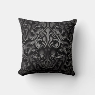 Goth Gothic Design Black & White Throw Pillow