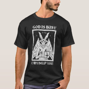 Goth Gothic Occult Baphomet God Is Busy Grunge Met T-Shirt