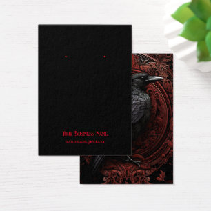 Goth Gothic Raven Crow Bird Earring Display Card