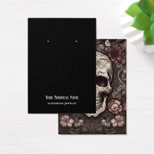Goth Gothic Skulls Fleurs de l'oreille Carte d'aff