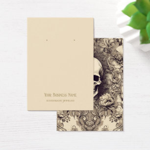 Goth Gothic Skulls Flowers Earring Display Card