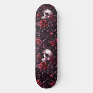 Goth Gothique crâne et Rose Macabre skateboard