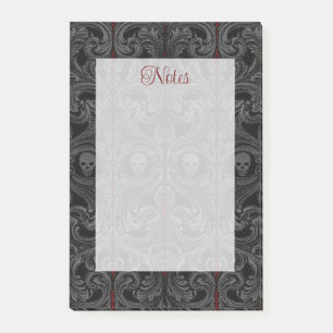 Goth Grey Ornament with Skull  Post-it Notes