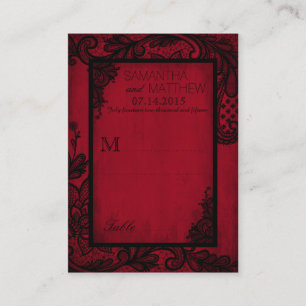 Goth Grunge Dentelle Mariage Cartes de Place