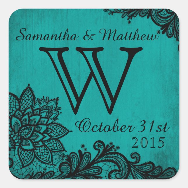 Goth Grunge Lace Wedding Gift Label (Front)