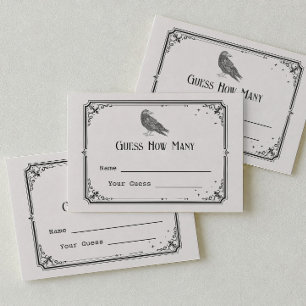 Goth Halloween Bridal Shower Guess How Many Game Enclosure Card
