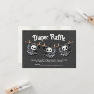 Goth Halloween clothesline Skull Diaper raffle Invitation