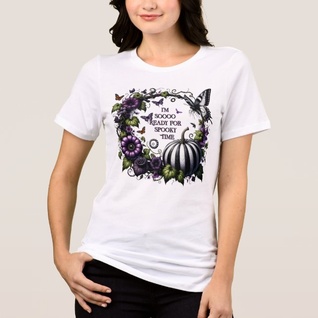 Goth Halloween Fall Shirt for Her Spooky Time (Front)