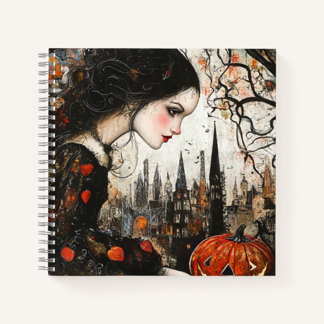 Goth Halloween Spiral Notebook (Front)