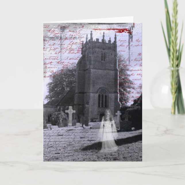 Goth Haunted Cemetery Greeting Card (Front)