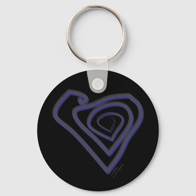Goth Heart Keychain. Keychain (Front)