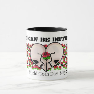 Goth Heart Skulls Log Mug