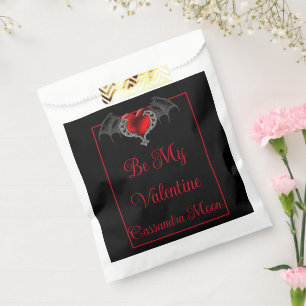 Goth Heart with Bat Wings Personalized Favour Bag