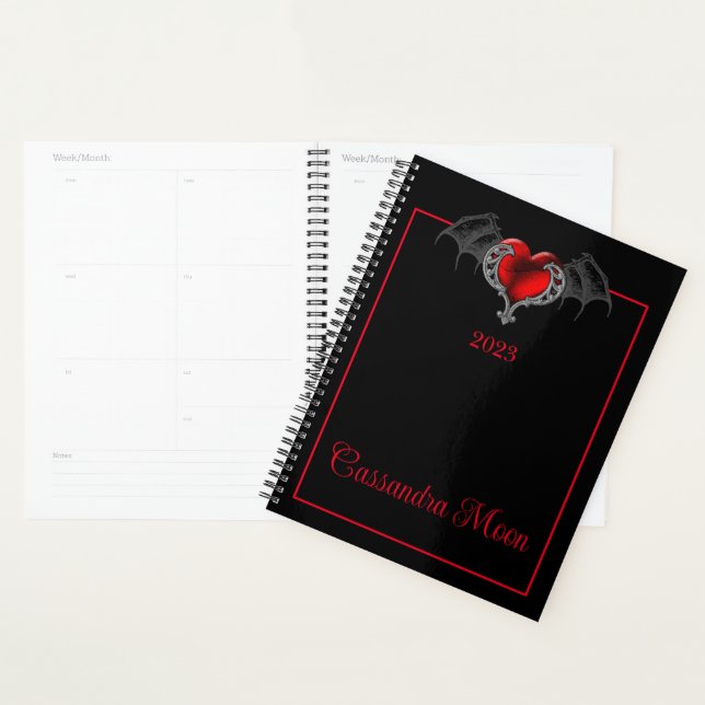 Goth Heart with Bat Wings Personnalisé (Devant avec enveloppe)