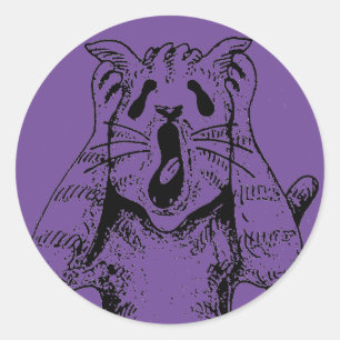 GOTH HORROR CAT DRAMA, SOMEONE MOVED LITTERBOX CLASSIC ROUND STICKER