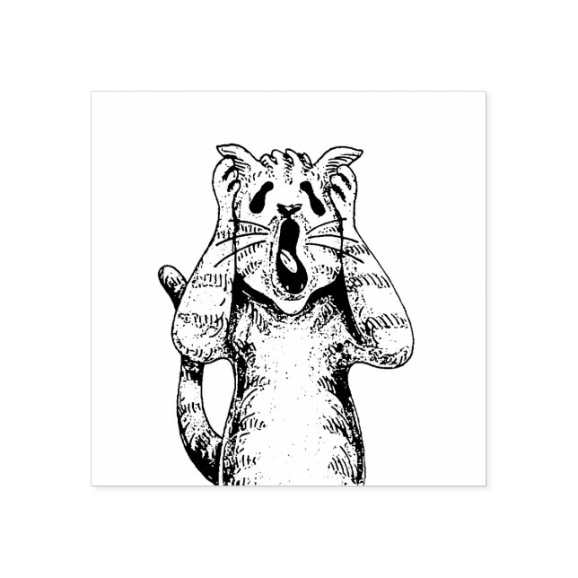 GOTH HORROR CAT DRAMA, SOMEONE MOVED LITTERBOX RUBBER STAMP (Imprint)