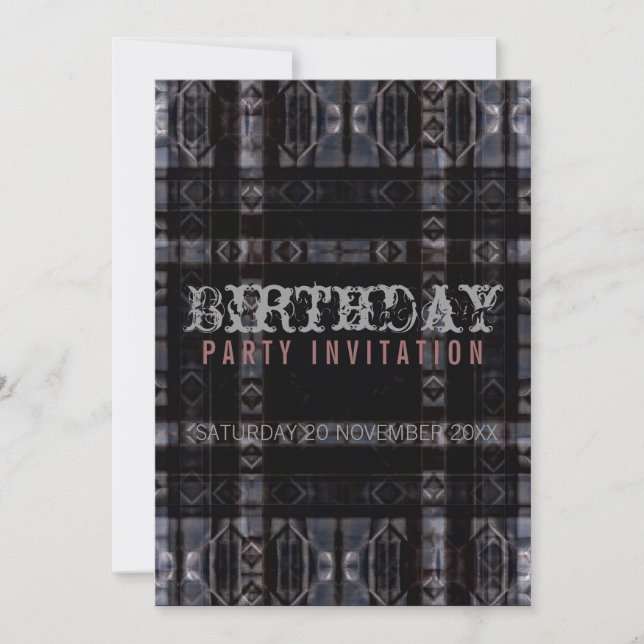 Goth Industrial Dark Birthday Party Invitation (Devant)