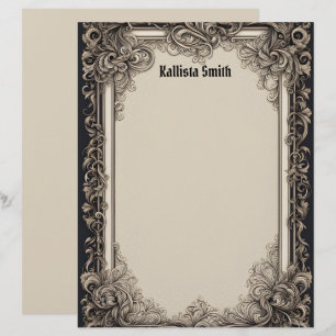 Goth Inspired Intricate Frame Letterhead