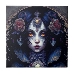 Goth Lady Gothic Fantasy Art Tile