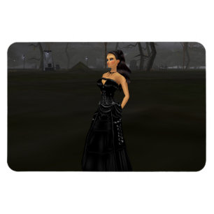 Goth Lady In A Graveyard Magnet