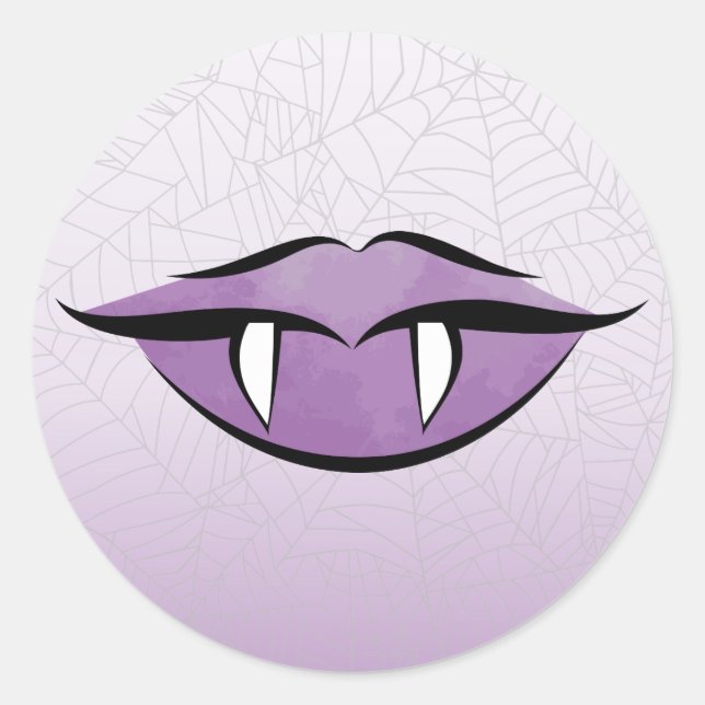 Goth Lèvres Vampire Halloween Sticker ronde Annive (Devant)