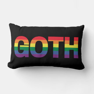 Goth LGBTQ+ Rainbow Lumbar Pillow