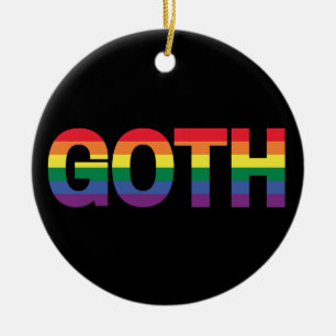 Goth LGBTQ+ Regenbogen Ceramic Ornament