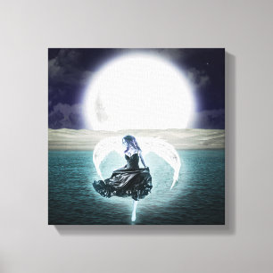 goth lune ange toile art
