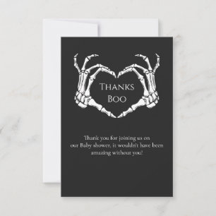 Goth Minimal Squelette Baby shower Carte de remerc