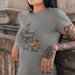 Goth Mom Halloween Fall Baby Shower Mother To Be Tri-Blend Shirt