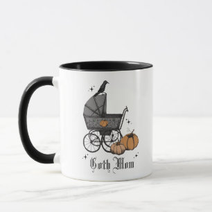 Goth Mom Halloween Fall Victorian Baby Carriage  Mug