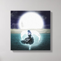 goth moon angel canvas art
