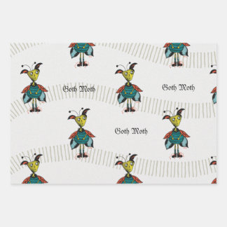 Goth Moth - Wrapping Paper Flat Sheet Set of 3