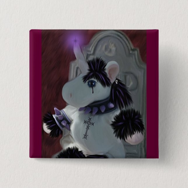 Goth Mystic 2 Inch Square Button (Front)