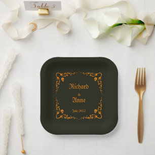 Goth or Halloween Wedding  Paper Plate