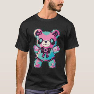 Goth Pastel Teddy Bear Cute Creepy Anime Japanese  T-Shirt