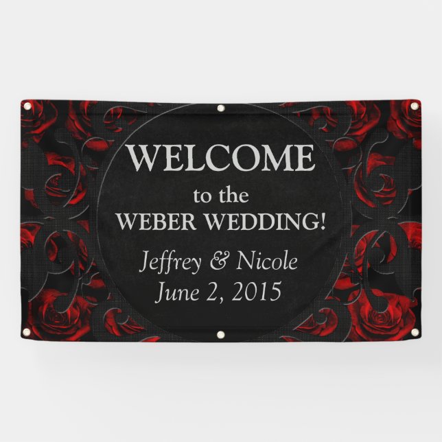 Goth Personalized Custom Wedding Banner (Horizontal)