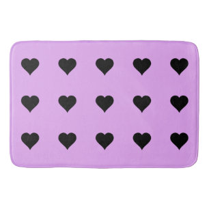 Goth Pink and Black Heart Design Bath Mat