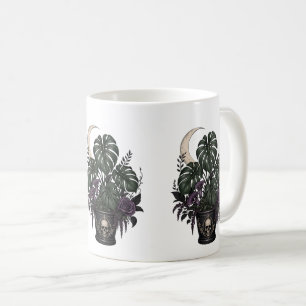 Goth Plant Mom Monstera Crescent Moon Gothic Plant Coffee Mug