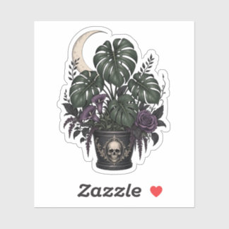Goth Plant Mom Monstera Crescent Moon Gothic Vinyl