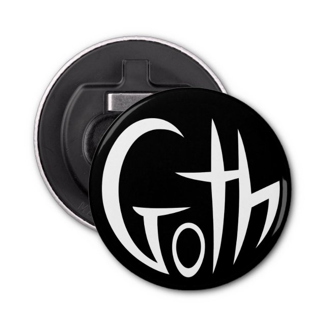 Goth (Pointed Lettering) Bottle Opener (Front)