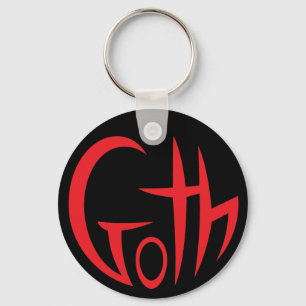 Goth (Pointed Lettering) (Red) Keychain