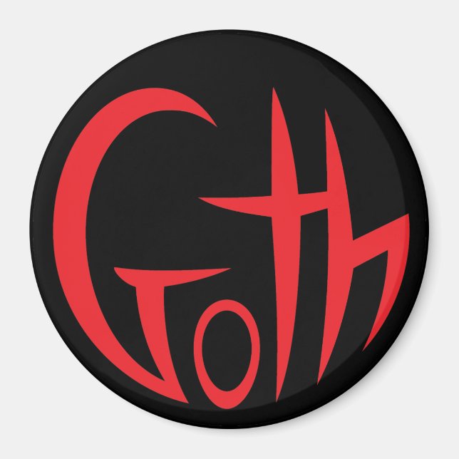 Goth (Pointed Lettering) (Red) Magnet (Front)