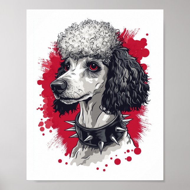 Goth Poodle – Dark Aesthetic Dog Poster (Front)