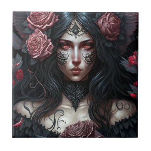 Goth Princess Gothic Fantasy Art Tile