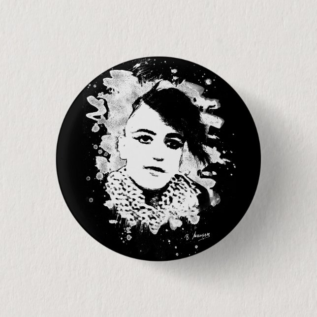Goth Punk Girl 1 Inch Round Button (Front)